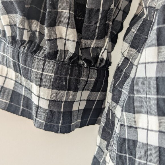 Ganni Black & White Metallic Plaid Dress - Picture 4 of 6